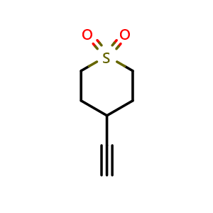 Chemical structure of 4-Ethynyltetrahydro-2H-thiopyran 1,1-dioxide , CAS 2137577-63-8, AChemBlock AD251275
