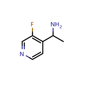Chemical structure of 1-(3-Fluoropyridin-4-yl)ethan-1-amine , CAS 1270361-88-0, AChemBlock AD251277