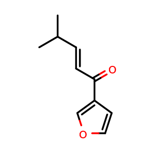 Chemical structure of (E)-1-(Furan-3-yl)-4-methylpent-2-en-1-one , CAS 34348-59-9, AChemBlock AD251283