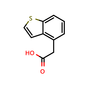 Chemical structure of 2-(1-benzothiophen-4-yl)acetic acid , CAS 2635-75-8, AChemBlock AD251284