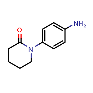 Chemical structure of 1-(4-aminophenyl)piperidin-2-one , CAS 438056-68-9, AChemBlock AD251313