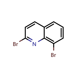 Chemical structure of 2,8-Dibromoquinoline , CAS 871507-79-8, AChemBlock AD251321