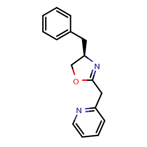 Chemical structure of (R)-4-Benzyl-2-(pyridin-2-ylmethyl)-4,5-dihydrooxazole , AChemBlock AD251335