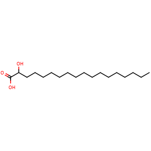 Chemical structure of 2-Hydroxystearic acid , CAS 629-22-1, AChemBlock AD251346