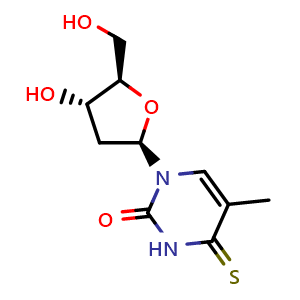 Chemical structure of 4-Thiothymidine , CAS 7236-57-9, AChemBlock AD251355