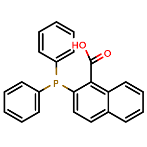 Chemical structure of 2-(Diphenylphosphino)-1-naphthoicacid , CAS 178176-80-2, AChemBlock AD251361