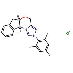 Chemical structure of (-)-(5AS,10br)-5a,10b-dihydro-2-(2,4,6-trimethylphenyl)-4h,6h-indeno[2,1-b][1,2,4]triazolo[4,3-d][1,4]oxaziniumchloride , CAS 919102-70-8, AChemBlock AD251362