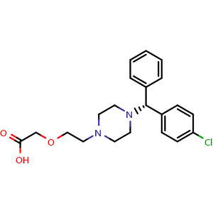 Chemical structure of Levocetirizine , CAS 130018-77-8, AChemBlock AD251403