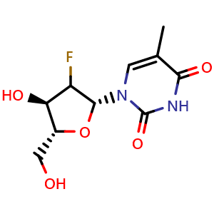Chemical structure of 2'-Fluorothymidine , CAS 122799-38-6, AChemBlock AD251428