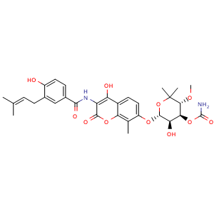 Chemical structure of Novobiocin , CAS 303-81-1, AChemBlock AD251435