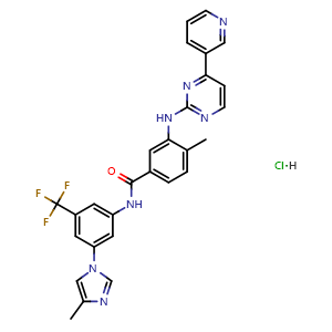 Chemical structure of Nilotinib hydrochloride , CAS 923288-95-3, AChemBlock AD251443