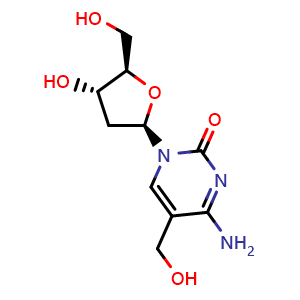 Chemical structure of 5-Hydroxymethyl-2'-deoxycytidine , CAS 7226-77-9, AChemBlock AD251482