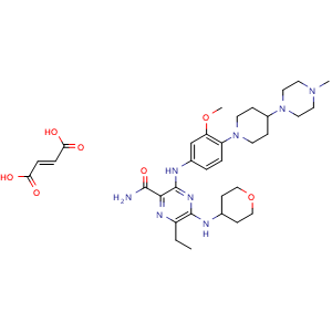 Chemical structure of Gilteritinib hemifumarate , CAS 1254053-84-3, AChemBlock AD251497