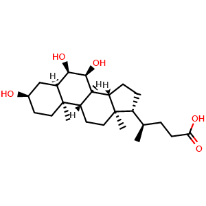 Chemical structure of Hyocholic acid , CAS 547-75-1, AChemBlock AD251518