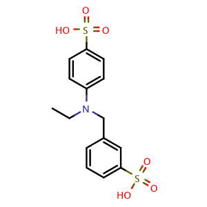 Chemical structure of 3-((ethyl(4-sulfophenyl)amino)methyl)benzenesulfonic acid , CAS 5363-53-1, AChemBlock AD251535