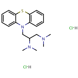 Chemical structure of N1,N1,N2,N2-Tetramethyl-3-(10H-phenothiazin-10-yl)-1,2-propanediamine dihydrochloride , CAS 109935-79-7, AChemBlock AD251542
