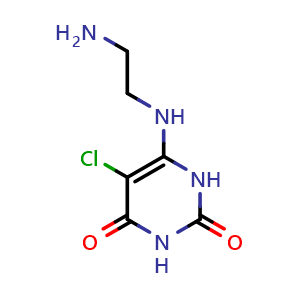 Chemical structure of 6-(2-Aminoethyl)amino-5-chlorouracil , CAS 399550-08-4, AChemBlock AD251543