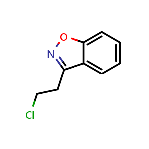 Chemical structure of 3-(2-Chloro-ethyl)-benzo[d]isoxazole , CAS 59899-50-2, AChemBlock AD251553
