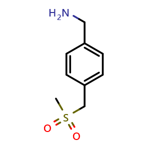 Chemical structure of [4-(Methanesulfonylmethyl)phenyl]methanamine , CAS 854304-24-8, AChemBlock AD251555