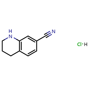 Chemical structure of 1,2,3,4-Tetrahydro-7-quinolinecarbonitrile hydrochloride , CAS 1314982-46-1, AChemBlock AD251569