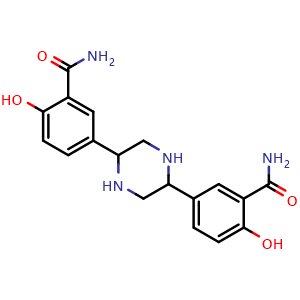 Chemical structure of 5,5'-(Piperazine-2,5-diyl)bis(2-hydroxybenzamide) , CAS 2517940-02-0, AChemBlock AD251572