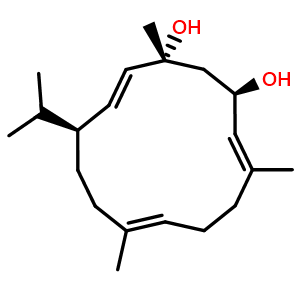 Chemical structure of beta-Cembrenediol , CAS 57605-81-9, AChemBlock AD251579
