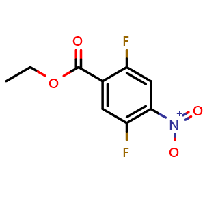 Chemical structure of Ethyl 2,5-difluoro-4-nitrobenzoate , CAS 1214367-00-6, AChemBlock AD251597
