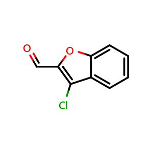 Chemical structure of 3-Chlorobenzofuran-2-carbaldehyde , CAS 40620-00-6, AChemBlock AD251598