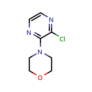 Chemical structure of 4-(3-chloropyrazin-2-yl)morpholine , CAS 54126-40-8, AChemBlock AD251610