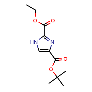 Chemical structure of 4-tert-Butyl 2-ethyl 1H-imidazole-2,4-dicarboxylate , CAS 177417-73-1, AChemBlock AD251614