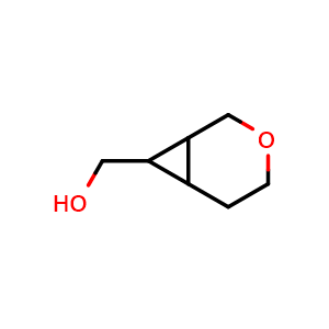 Chemical structure of {3-oxabicyclo[4.1.0]heptan-7-yl}methanol , CAS 1708160-44-4, AChemBlock AD251616