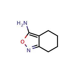 Chemical structure of 4,5,6,7-tetrahydro-2,1-benzisoxazol-3-amine , CAS 13054-47-2, AChemBlock AD251622