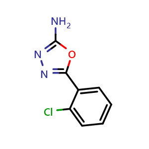 Chemical structure of 5-(2-chlorophenyl)-1,3,4-oxadiazol-2-amine , CAS 2138-98-9, AChemBlock AD251629