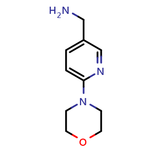 Chemical structure of [6-(morpholin-4-yl)pyridin-3-yl]methanamine , CAS 771572-26-0, AChemBlock AD251631