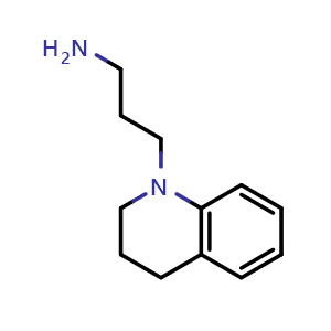 Chemical structure of 3-(3,4-dihydro-2H-quinolin-1-yl)propan-1-amine , CAS 2637-31-2, AChemBlock AD251639