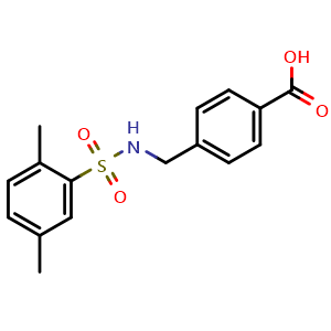 Chemical structure of 4-(((2,5-dimethylphenyl)sulfonamido)methyl)benzoic acid , CAS 690646-14-1, AChemBlock AD251646