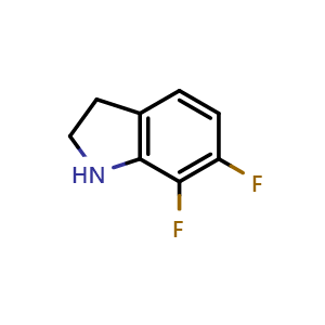 Chemical structure of 6,7-difluoro-1H-indoline , CAS 1249655-37-5, AChemBlock AD251676