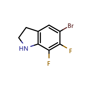 Chemical structure of 5-Bromo-6,7-difluoro-1H-indoline , CAS 2304776-26-7, AChemBlock AD251691
