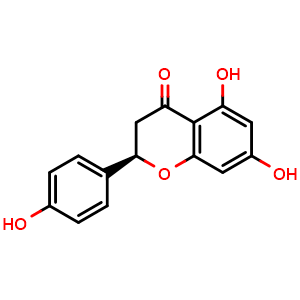 Chemical structure of (R)-5,7-Dihydroxy-2-(4-hydroxyphenyl)chroman-4-one , CAS 17654-19-2, AChemBlock AD251716