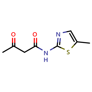 Chemical structure of N-(5-methyl-1,3-thiazol-2-yl)-3-oxobutanamide , CAS 710308-03-5, AChemBlock AD251720