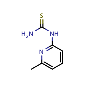 Chemical structure of N-(6-Methylpyridin-2-yl)thiourea , CAS 49600-34-2, AChemBlock AD251721