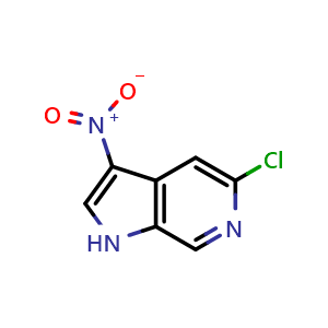 Chemical structure of 5-Chloro-3-nitro-6-azaindole , CAS 1167056-19-0, AChemBlock AD251727