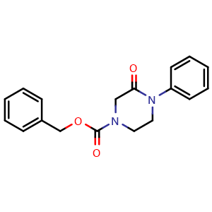 Chemical structure of Benzyl 3-oxo-4-phenylpiperazine-1-carboxylate , CAS 111153-97-0, AChemBlock AD251736