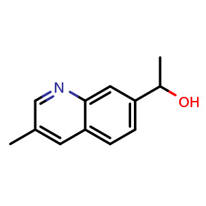 Chemical structure of 1-(3-Methylquinolin-7-yl)ethan-1-ol , CAS 1884155-88-7, AChemBlock AD251737
