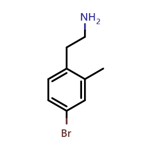 Chemical structure of 2-(4-Bromo-2-methylphenyl)ethanamine , CAS 777838-05-8, AChemBlock AD251738