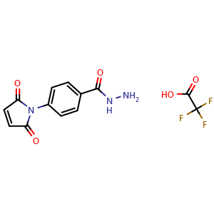 Chemical structure of 2,2,2-Trifluoroacetic acid 4-(2,5-dioxo-2,5-dihydro-1H-pyrrol-1-yl)benzene-1-carbohydrazide , CAS 170966-10-6, AChemBlock AD251741