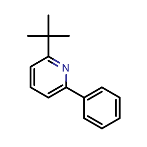 Chemical structure of 2-(2-methylprop-2-yl)-6-phenylpyridine , CAS 59321-55-0, AChemBlock AD251749