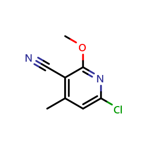 Chemical structure of 6-chloro-2-methoxy-4-methylpyridine-3-carbonitrile , CAS 243469-65-0, AChemBlock AD251754