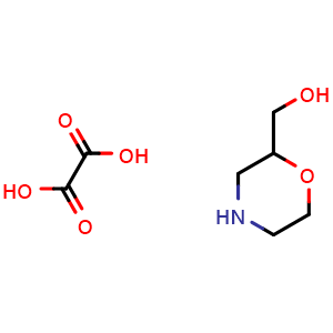 Chemical structure of 1,4-oxazinan-2-ylmethanol ethanedioic acid , CAS 1234814-08-4, AChemBlock AD251758