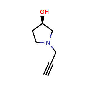 Chemical structure of (3R)-1-(prop-2-ynyl)tetrahydropyrrol-3-ol , CAS 182198-31-8, AChemBlock AD251763